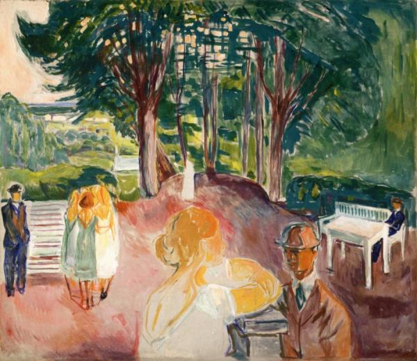 Flirting In The Park by Edvard Munch Oil Painting Reproductions