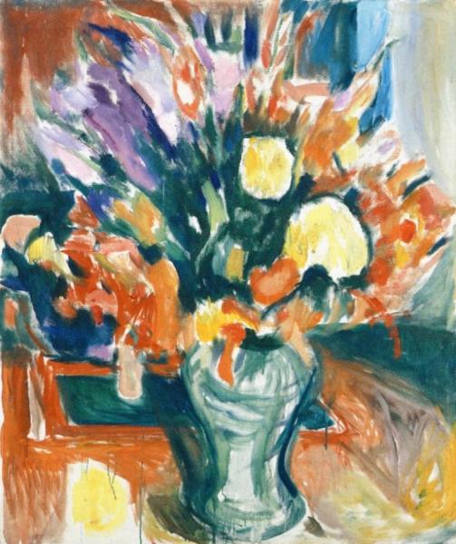 Flowers In A Vase by Edvard Munch