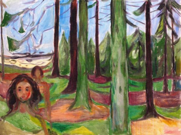 Forest With Two Figures by Edvard Munch