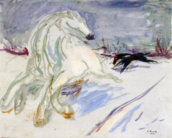 Galloping White Horse by Edvard Munch