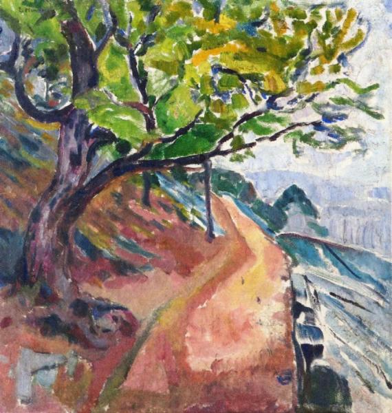 Green Tree By The Road by Edvard Munch
