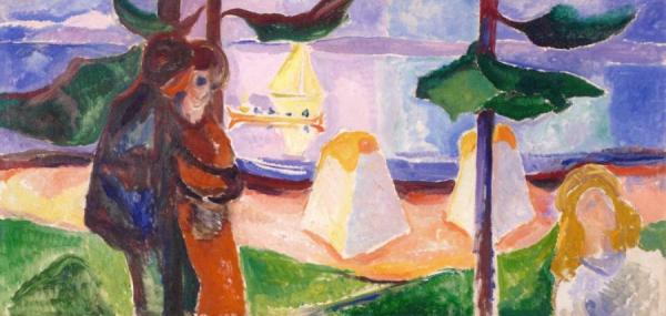 Groups Of People On The Beach by Edvard Munch