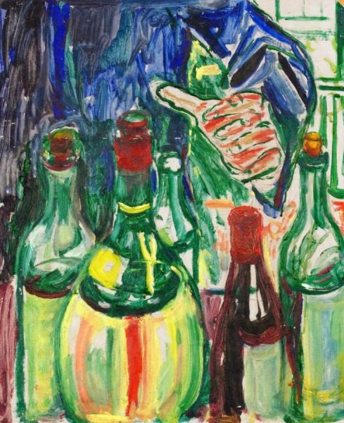 Hand Reaching Out For Bottles by Edvard Munch