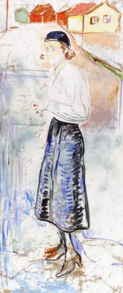 Hanna Brieschke In Asgardstrand by Edvard Munch Oil Painting Reproductions