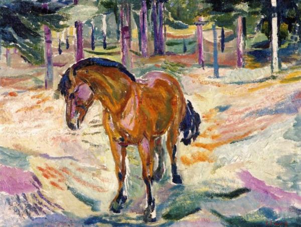 Horse In A Landscape by Edvard Munch