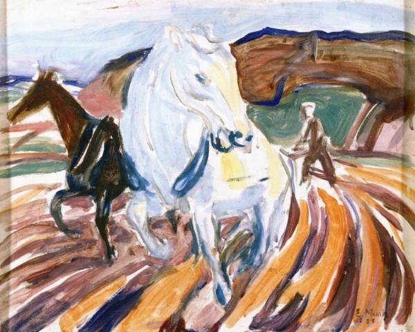 Horses Plowing by Edvard Munch