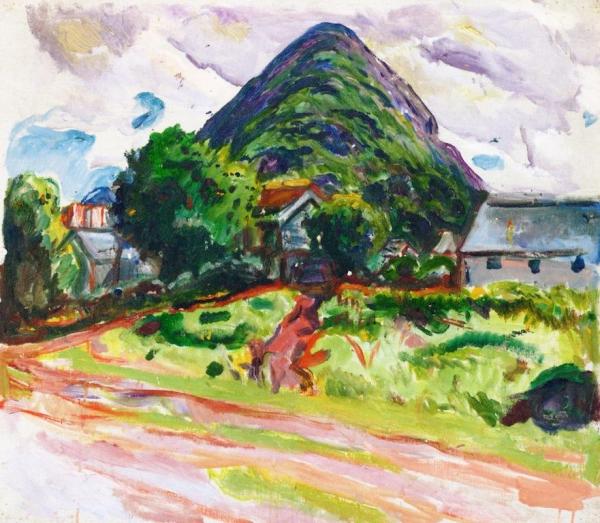 House With Mountains In The Background by Edvard Munch