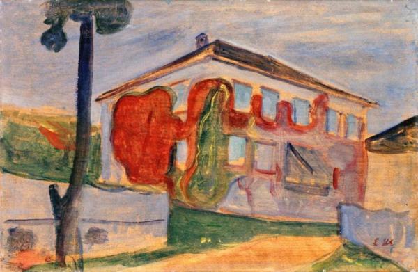 House With Red Virginia Creeper by Edvard Munch