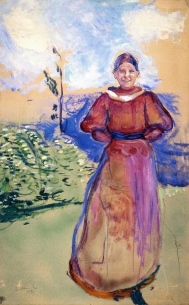 Inter In A Red Dress by Edvard Munch