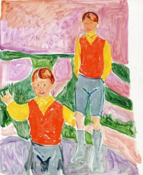 Johan Martin And Sten Stenersen by Edvard Munch Oil Painting Reproductions