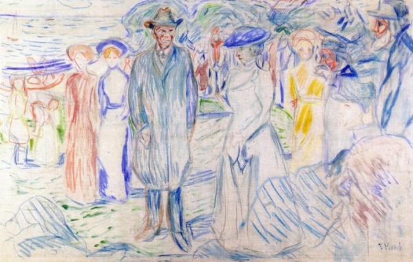 Jonas Lie With His Family by Edvard Munch Oil Painting Reproductions