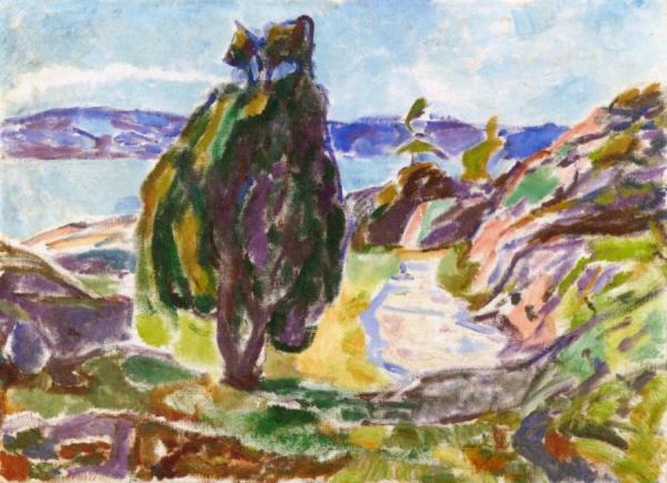 Junipers By The Sea by Edvard Munch
