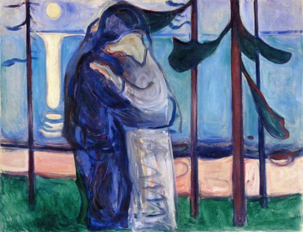 Kiss On The Shore By Moonlight by Edvard Munch