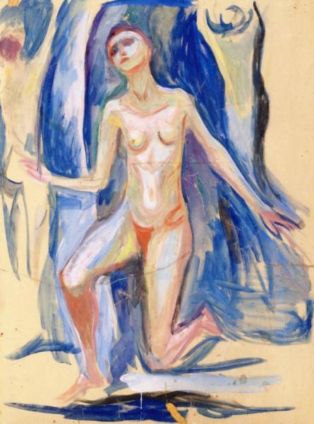 Kneeling Female Figure by Edvard Munch Oil Painting Reproductions