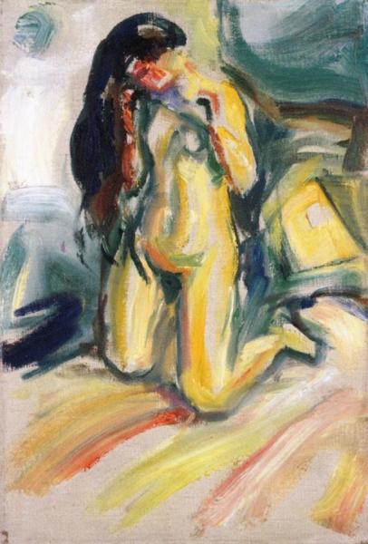 Edvard Munch Kneeling Nude
