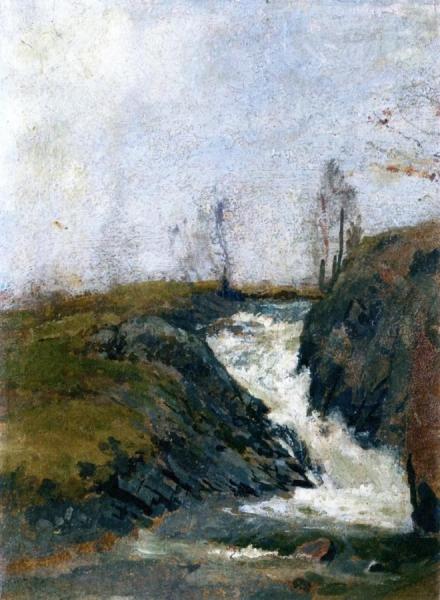 Landscape With A Small Waterfall by Edvard Munch