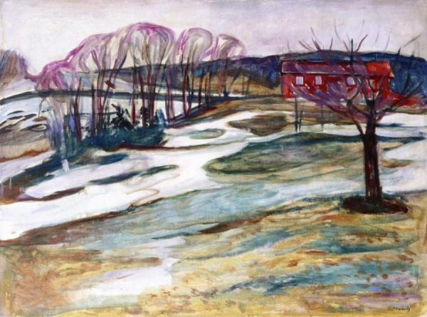 Landscape With Red House by Edvard Munch