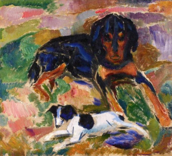 Large And Small Dog by Edvard Munch
