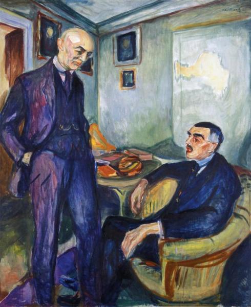 Lucien Dedichen And Jappe Nilssen by Edvard Munch