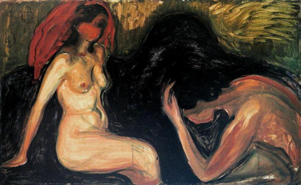 Man And Woman by Edvard Munch