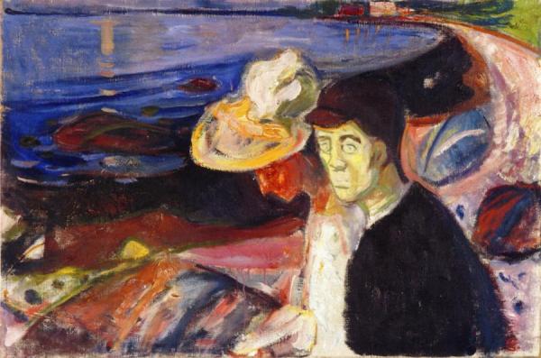 Man And Woman On The Beach by Edvard Munch