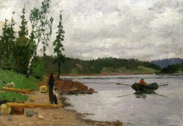 Man Rowing Towards Land by Edvard Munch