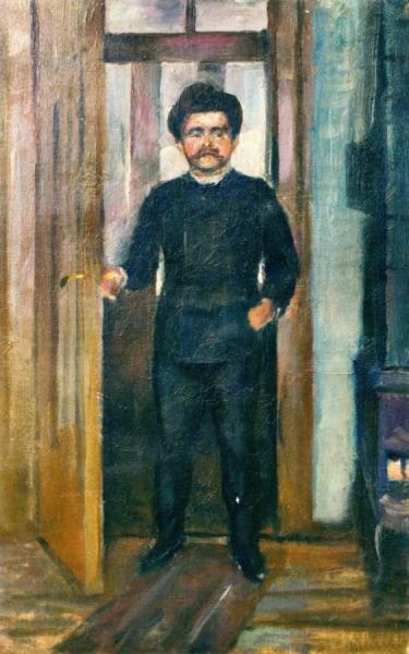 Man Standing In The Doorway by Edvard Munch Oil Painting Reproductions