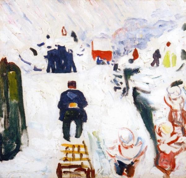 Man With A Sledge by Edvard Munch