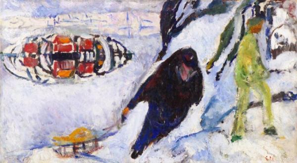 Man With A Sledge by Edvard Munch