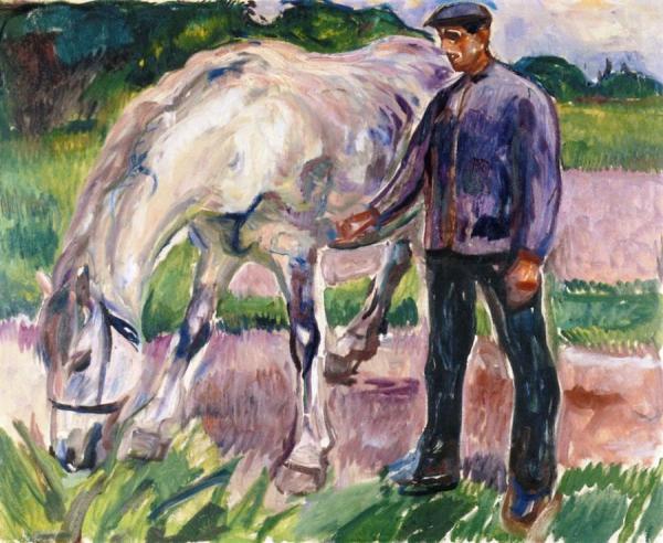 Man With Horse by Edvard Munch