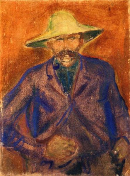 Man With Straw Hat by Edvard Munch Oil Painting Reproductions