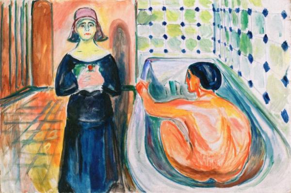 Marat In The Bath And Charlotte Corday 1 by Edvard Munch Oil Painting Reproductions