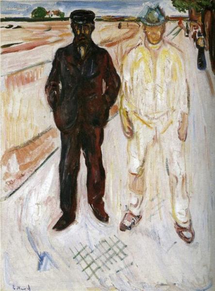 Mason And Mechanic by Edvard Munch