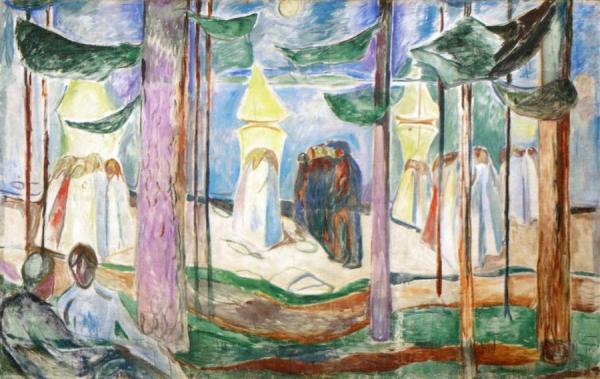 Meeting On The Beach by Edvard Munch Oil Painting Reproductions