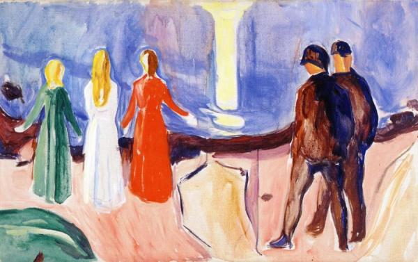 Meeting On The Beach by Edvard Munch