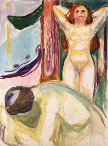 Naked Couple On The Beach by Edvard Munch