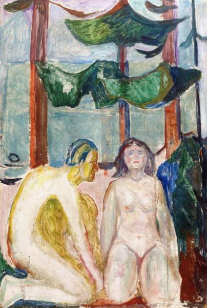 Naked Couple Under The Trees by Edvard Munch