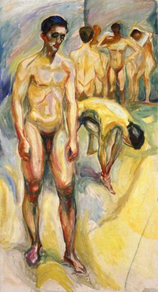 Naked Men In The Baths by Edvard Munch