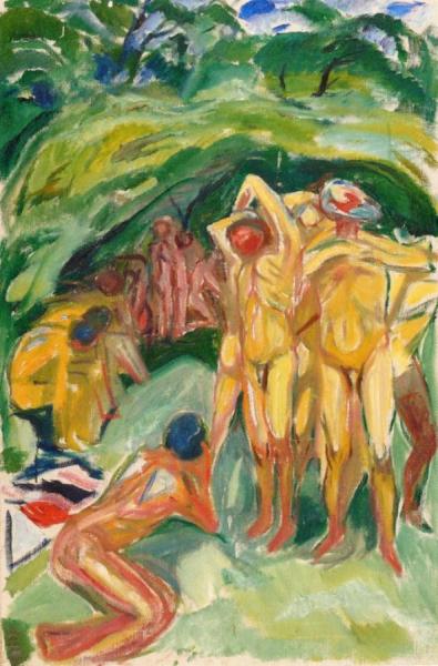 Naked Men In The Woods by Edvard Munch