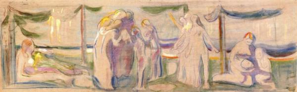 Nude Figures On The Beach by Edvard Munch