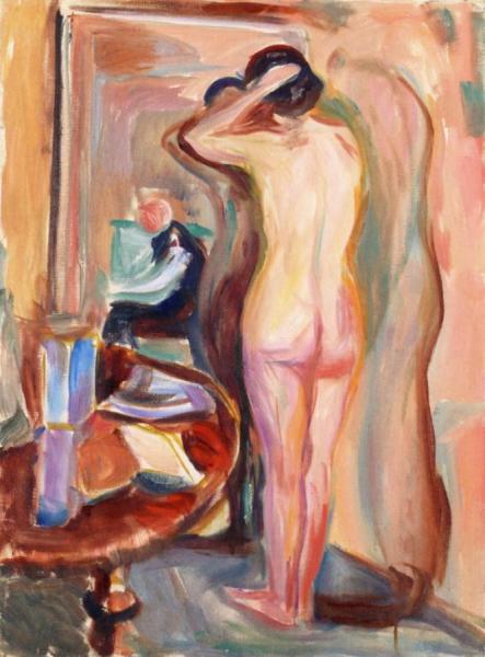 Nude In Front Of The Mirror by Edvard Munch