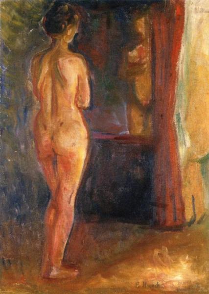 Nude In Front Of The Mirror by Edvard Munch