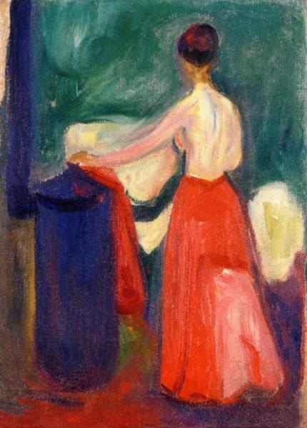 Nude With Red Skirt by Edvard Munch
