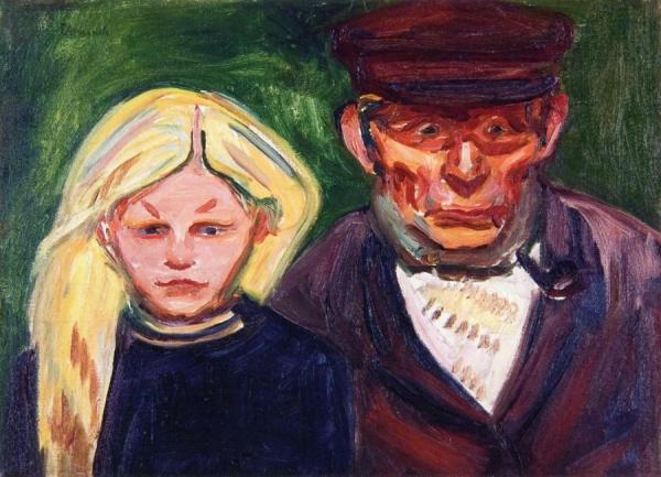 Old Fisherman And His Daughter by Edvard Munch