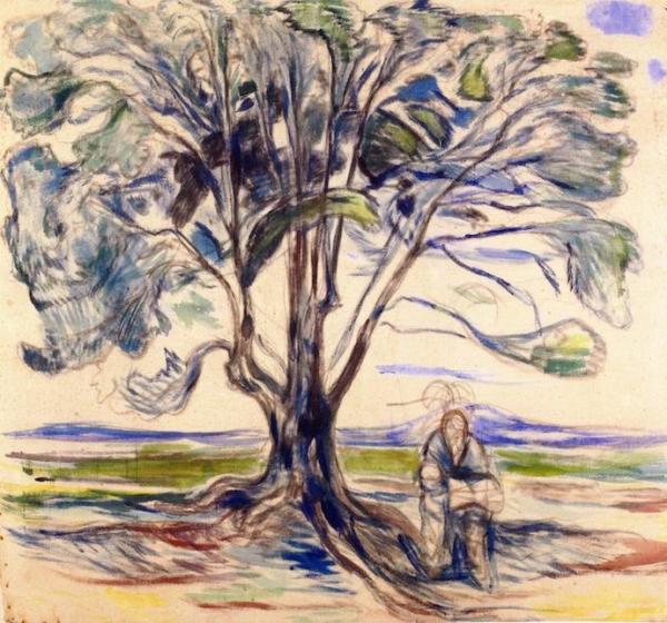 Old Man Sitting Under A Tree by Edvard Munch