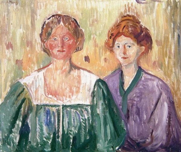 Olga And Rosa Meissner by Edvard Munch
