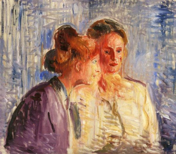 Olga And Rosa Meissner by Edvard Munch