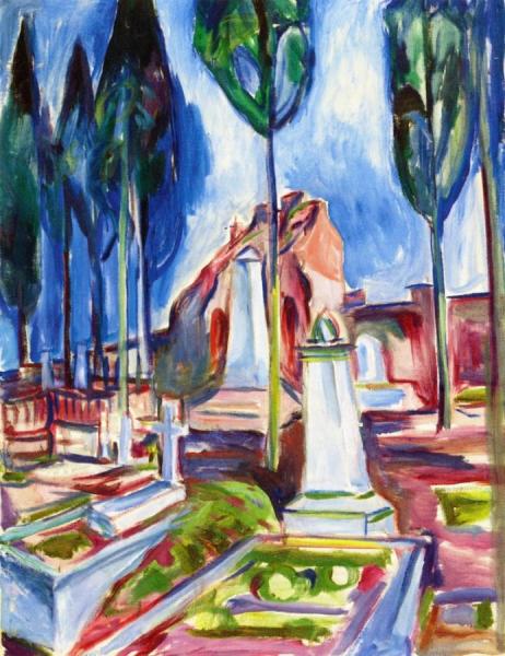 P A. Munch's Grave In Rome by Edvard Munch