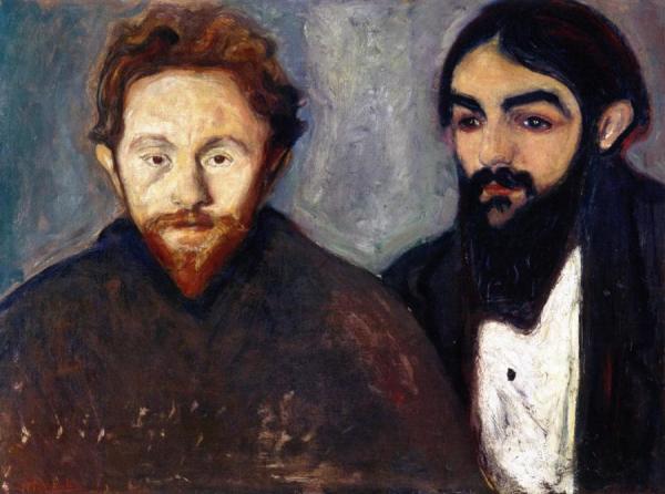 Paul Herrmann And Paul Contard by Edvard Munch