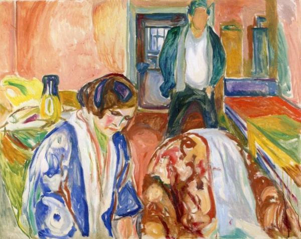 The Artist And His Model by Edvard Munch Oil Painting Reproductions